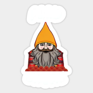 Plaid Gnome Sticker